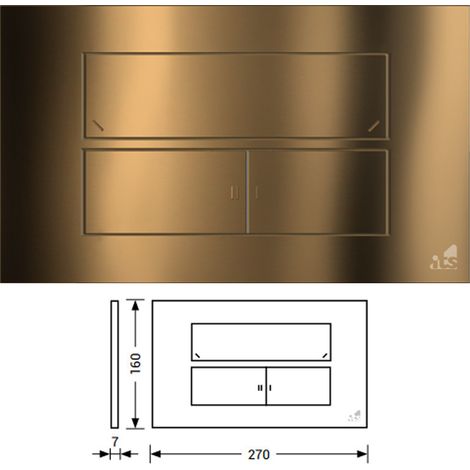 Placca Di Comando Idea Blu TODINI - Azionamento Meccanico - Per Cassette Della Linea IDEA BLU Abs Alta Resistenza - Bronzo (1/2)