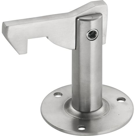 Torhalter 1311 mit Haltewinkel für Wand- und Bodenmontage, Stahl silber lackiert (1/5)