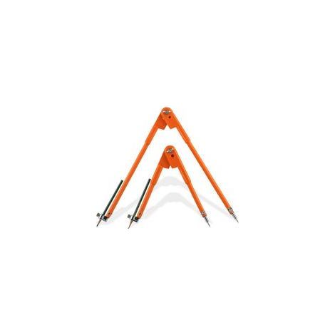Lot de 2 compas professionnels pour travail du bois avec aile et porte-crayon 450 mm et 750 mm Compas/Set Compas à Crayons De Précision, Grand Diamètre - Orange (1/5)