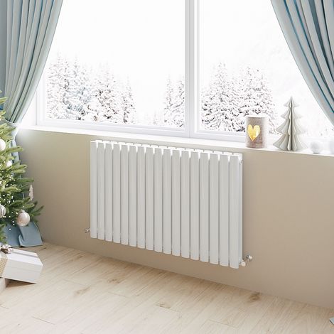 Acezanble Horizontal Oval Column Radiator Central Heating Rad 600x1003mm Double White