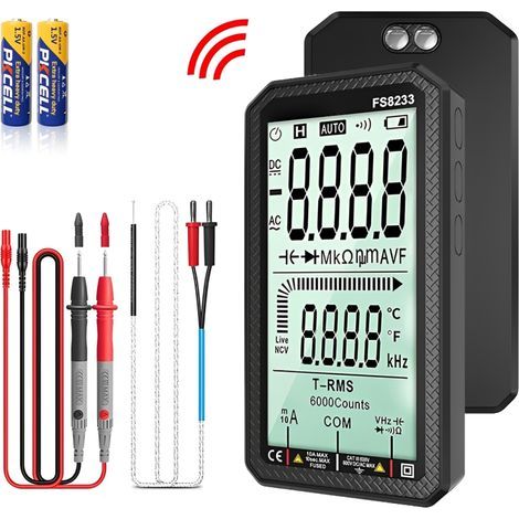 Multimètre Automatique Numérique TRMS 6000 Comptes avec Alarme Sonore/Lumineuse NCV Testeur Electrique Température Capacité Tension/Courant AC DC Résistance Fréquence Diode Continuité (1/5)