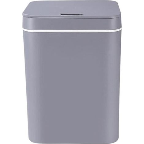 Poubelle intelligente sans contact poubelle à capteur automatique pour chambre cuisine salon 14L Gris Blesiya (1/4)