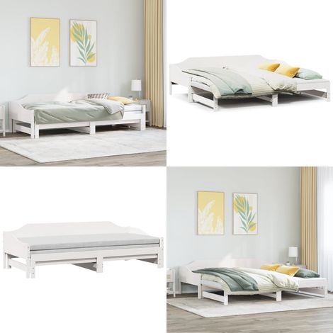 vidaXL Lit de jour et lit gigogne sans matelas 90x190 cm bois massif