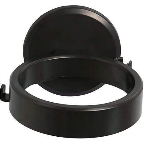 Support pour sèche-cheveux - Organisateur pour sèche-cheveux - Rangement pour salle de bain - Installation sans perçage - 11 x 11 x 3 cm - Noir (1/5)