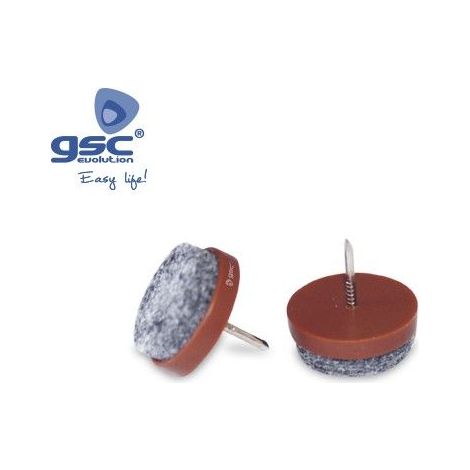 Set 4 feutres ronds avec clou Ø35mm Marron GSC 003802784