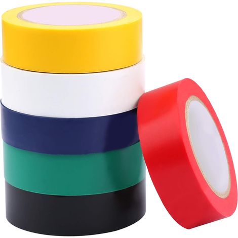 Ruban isolant électrique ignifugé en PVC, 6 couleurs, 6 paquets (1/5)