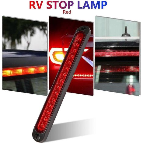 10 Zoll versiegelte LKW- und Wohnwagen-Lichtleiste mit 15 LEDs, dritte Bremsleuchte, rot