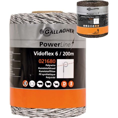 Filo Vidoflex Powerline 6 Gallagher adatto per pecore e capre: 200 metri filo terra