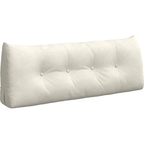 Cuscino per Schiena Crema 120 x 24 x 50 cm Velluto vidaXL