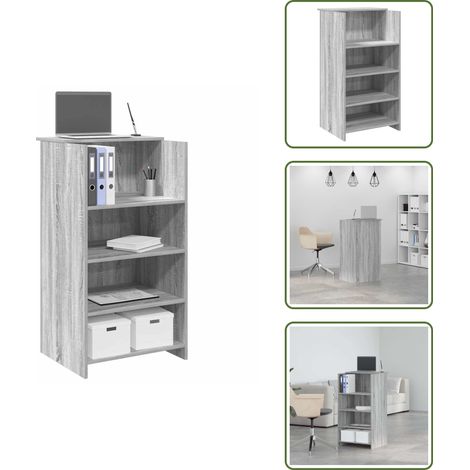 Stauraum - vidaXL Empfangstheke Grau Sonoma 55x50x103,5 cm Holzwerkstoff - Büro (1/5)