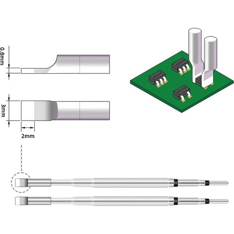 Sequre HT-140 Lötspitzen - HT140-5.0FS Spitzen (2 Stück)