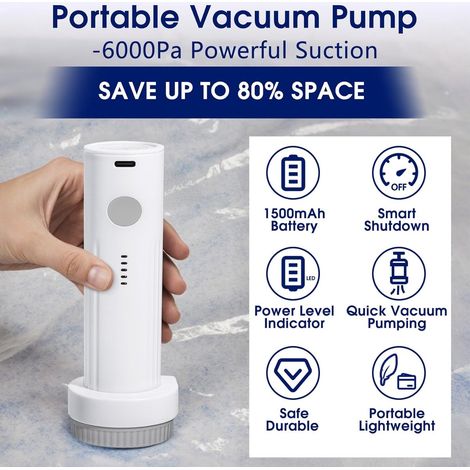Kabellose Vakuumpumpe – Kompakt & Leistungsstark – Elektrische Vakuumpumpe – Tragbare Reise-Luftpumpe – Outdoor-Camping-Luftpumpe – Speziell für Vakuumbeutel entwickelt (1/5)