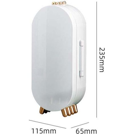 Boîte de Rangement Bijoux avec 153 Holes Multifonction Portable Compacte Folding Blanc Plastique pour Voyage Maison
