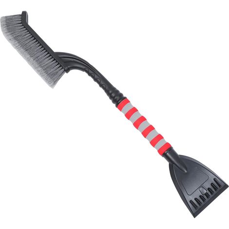Pelle à neige amovible pour voiture, brosse à neige ergonomique avec manche antidérapant, outil pratique pour un déneigement facile et un rangement compact (rouge-gris) (1/5)