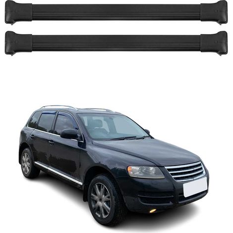 OMAC Aluminium Dachträger Querträger für VW Touareg I 2002-2010 – Max. 75 kg – 2 Stangen Schwarz (1/5)