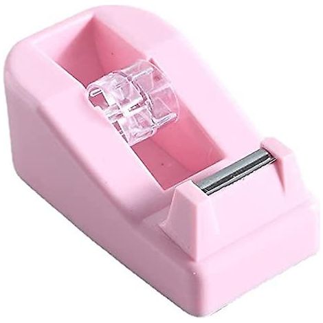 Dévidoir de ruban adhésif de bureau robuste, accessoires de bureau, dévidoir de ruban adhésif floral, base antidérapante lestée, rose (1/5)
