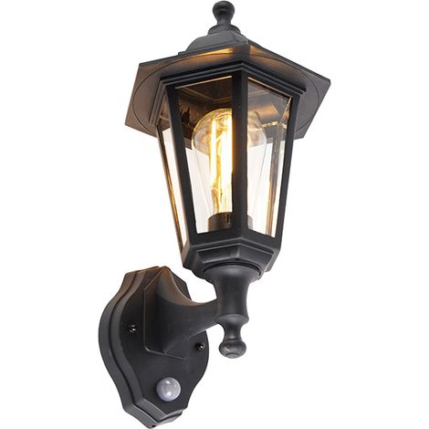 Classic Outdoor Wall Light Black with Motion Sensor - New Haven