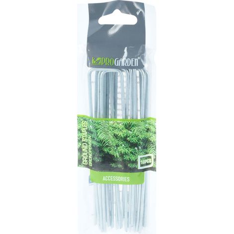 Lot de 10 piquets de fixation Progarden 14 cm - Métal galvanisé résistant