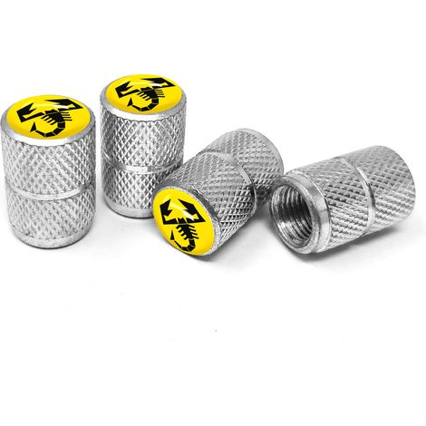 Tappi Cappucci Coprivalvole per Pneumatici Auto Abarth Universali, Scorpione Giallo, Set da 4 (1/3)
