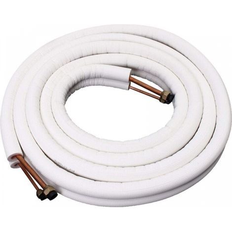 Cyslmuk – Tube en cuivre 5m pour climatiseur – Diamètre 1/4 3/8 – Raccords prêts montés – Résistance aux températures élevées (1/5)