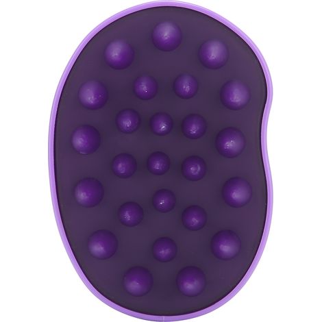 Écouvillon de massage du cuir chevelu violet, brosse à shampoing en silicone pour l'exfoliation, élimination des pellicules et lavage des cheveux (1/5)