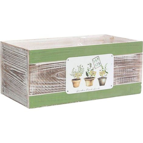 Vaschetta in legno di abete "Fresh Herbs", 33X17H14 cm (kit da 3) (1/2)