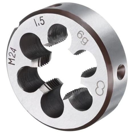 Filière à filetage rond M24 x 1,5, filetage métrique à droite, en acier allié, outil de réparation de filetage