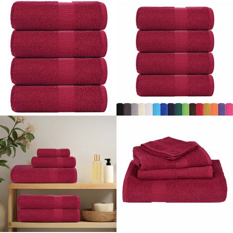 vidaXL Seiftücher 4 Stk. Bordeauxrot 30x30 cm 360 g/m² 100% Baumwolle (1/5)