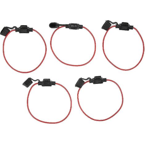 Cinq porte-fusibles en caoutchouc étanches 12V 30A, compatibles avec les voitures, les bateaux, les camping-cars, les VTT, les véhicules polyvalents, les SUV, les motos et les camions. (1/5)