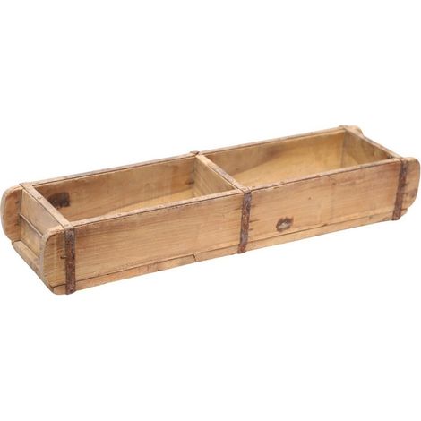 Double Brick Mold Planter - Reclaimed Wooden - L14 x W57 x H9 cm