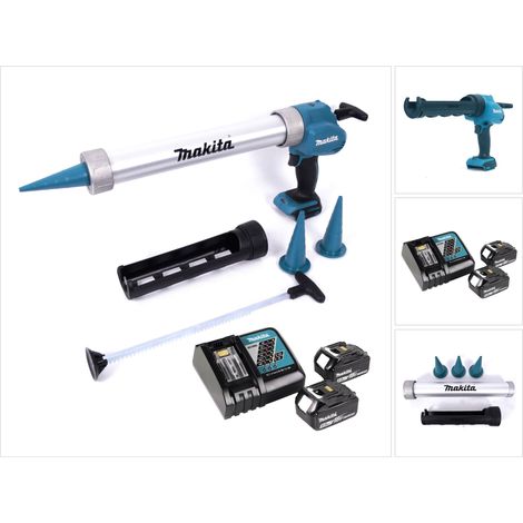 Makita DCG 180 RTX Pistolet à cartouche sans fil 18 V 300 / 600 ml + 2x batterie 5,0 Ah + chargeur