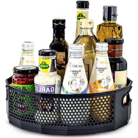 Support à épices de cuisine, étagère à épices rotative, support rotatif en nid d'abeille, support de fruits, plateau rotatif, étagère à épices, étagère rotative pour buffet et armoire de (1/5)