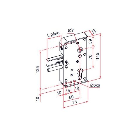 Serrure de portail en applique série GA 71X145 main gauche - TIRARD - WA592303