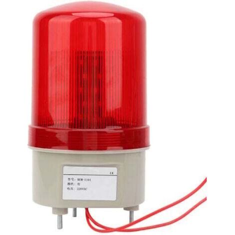220VAC Rotatif Clignotant Signal Lumière Rouge LED Avertissement Lumière Industrielle Signal Avertissement Lampe97mm Diamètre (1/5)