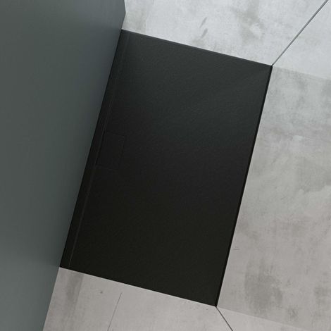 Mai & Mai Duschtasse Duschwanne aus Mineralguss BxTxH: 90x140x3 cm Mineralgusswanne in Anthrazit DIN-Anschlüsse inkl. Ablaufgarnitur Geoma07 (1/5)