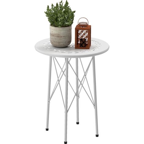 Mesa de jardín, resistente a la intemperie, diseño elegante, BLANCA (1/2)