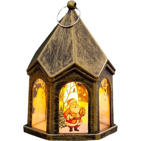Weihnachtsdekoration, beleuchtete Geschenke, Retro-Nachtlichter im Stil des Weihnachtsmanns (1/2)
