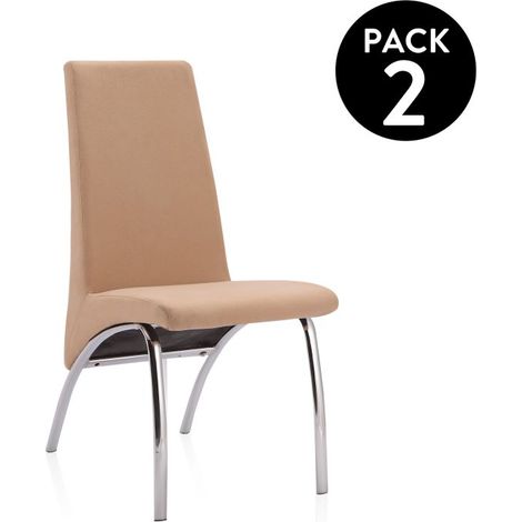 Pack 2 sillas de comedor Lise Tex Beige 61cm (ancho) x 95cm (alto) (1/5)