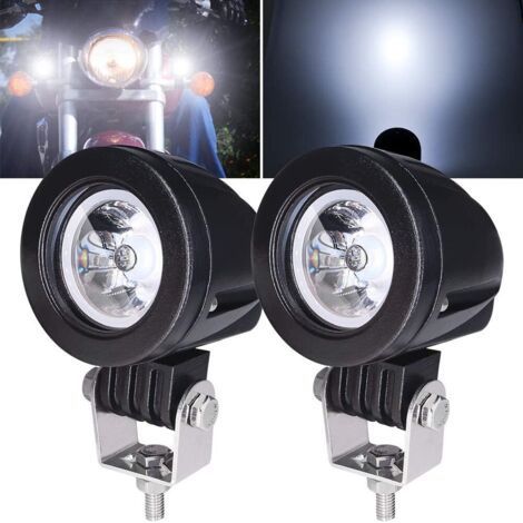 2 pezzi di fari antinebbia LED bianchi da 10W per moto, luce supplementare da 3 pollici, faro spot impermeabile adatto per moto, biciclette, auto e camion da 12-24V (1/5)