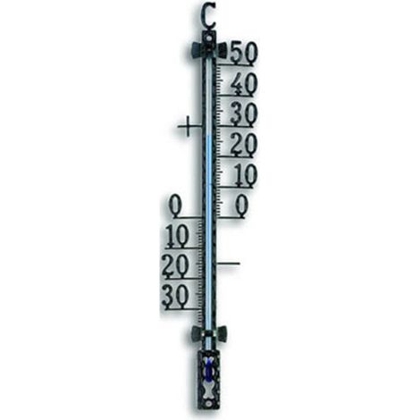 Schwarzes Metall-Außenthermometer 160mm
