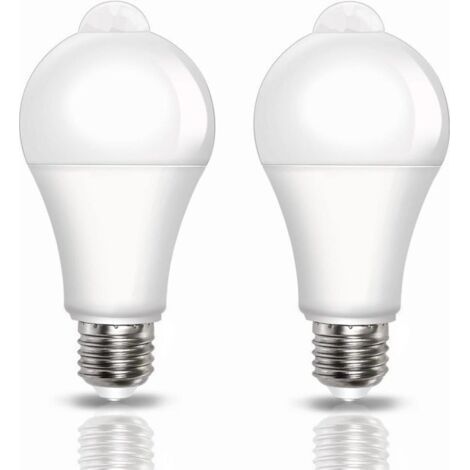 Ampoule LED Detecteur de Mouvement PIR, E27 Culot Vissé, 12W, 1000 Lumens (équivalent de 100 watts), 220V, 6500k Blanc Froid, Ampoules d'éclairage de Sécurité, Lot de 2 (1/4)