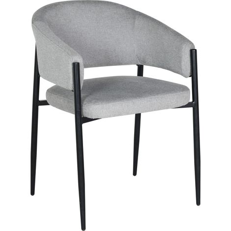 Silla tapizada SARANO, tela gris (1/3)