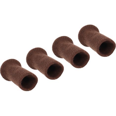 4 geräuschlose, rutschfeste Möbelbeinsocken, strapazierfähige, gestrickte Bodenschoner, dunkelbraun, für Stühle und Tische (1/5)