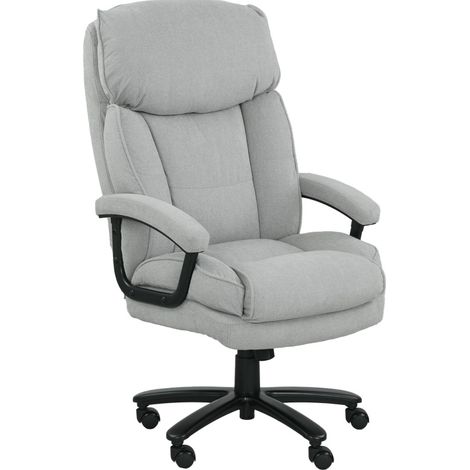 Fauteuil de bureau haut pour personnes grandes, capacité 200 kg, revêtement doux gris clair (1/5)
