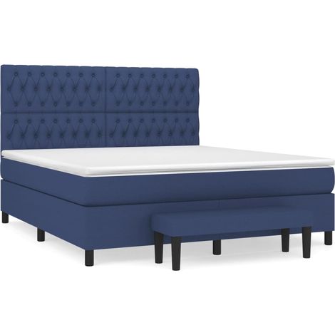 Maison Exclusive - Boxspringbett mit Matratze Blau 180x200 cm Sto (1/5)