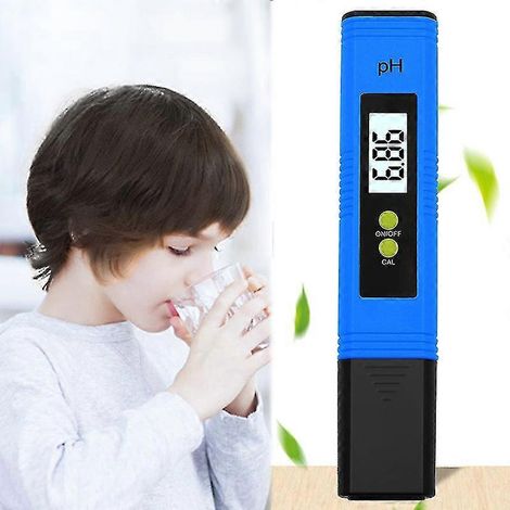 Digitales pH-Meter, pH-Tester für Wasser, pH-Meter 0,01 pH, hochpräziser Wasserqualitätstester mit ATC, Messbereich 0–14 pH, für Schwimmbäder, Trockenbäder-bleu