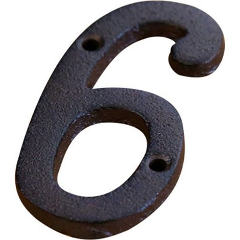 Plaque de porte métal fonte - Numéro de maison style vintage - Résistante aux intempéries - Dimensions 7.5 x 4.5 cm - Ensemble avec 2 vis (65g) (1/5)