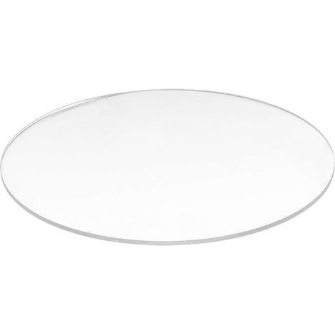 Disque rond en acrylique miroir transparent, épaisseur 3 mm, diamètre : 60 mm (1/4)