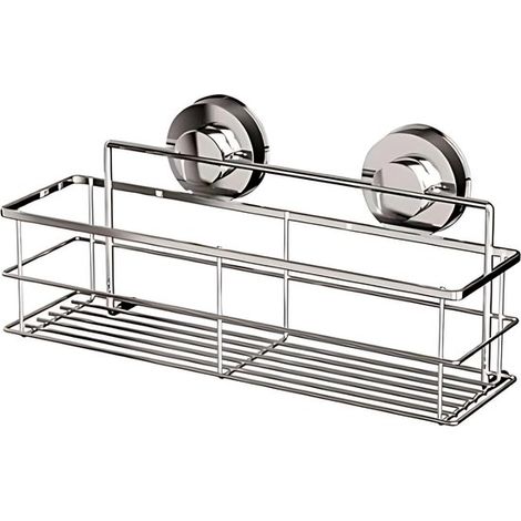 Étagère de douche murale - Étagère - Acier inoxydable - Ventouse - Fixation murale - Idéale pour ranger shampoing, gel douche et autres produits de salle de bain - 30 x 8 x 8 cm (1/5)