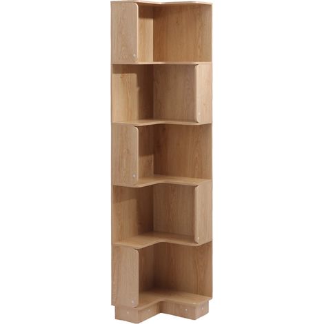 Bibliothèque 6 Étagères Mobili Rebecca Aven 175x38,5x37,5 cm MDF Bois Clair (1/5)